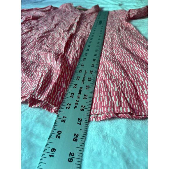 Rockflowerpaper Womens Red White Print Button-Up Tunic Top Small Lightweight - Picture 7 of 10